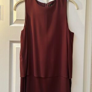 Theory Sleeveless Burgundy Midi Dress